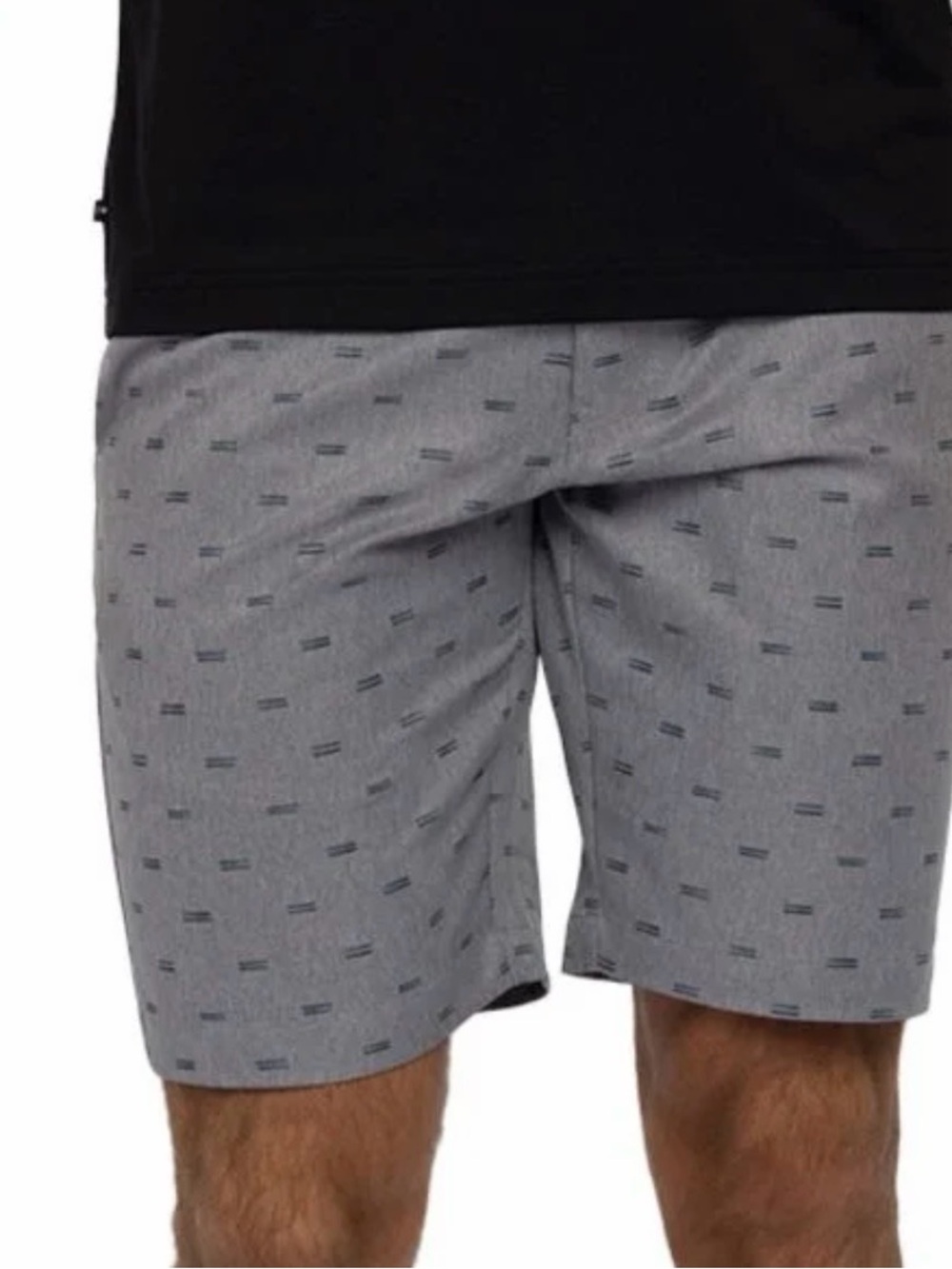 Travis Mathew Men's Light Gray Patterned Flat Front Shorts